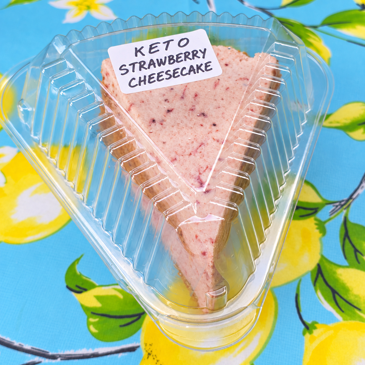 Keto Strawberry Cheesecake Slice